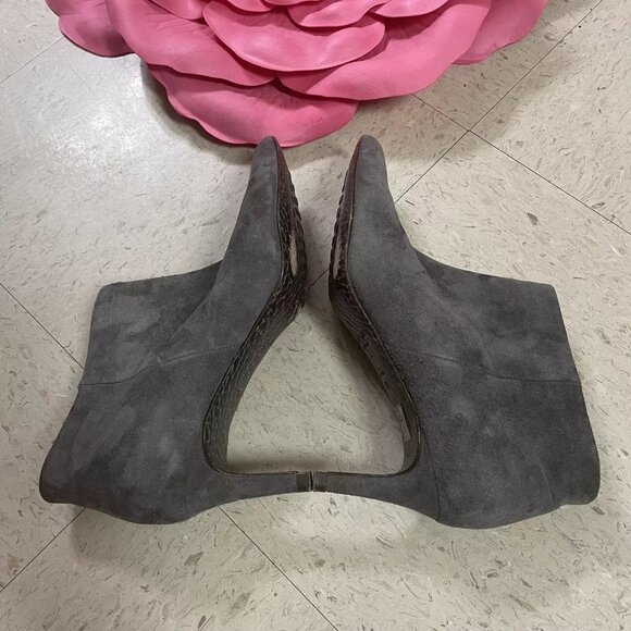 PEDRO GARCIA Ankle Boots Booties‎ Low Heels Gray Suede Leather - Picture 4 of 10